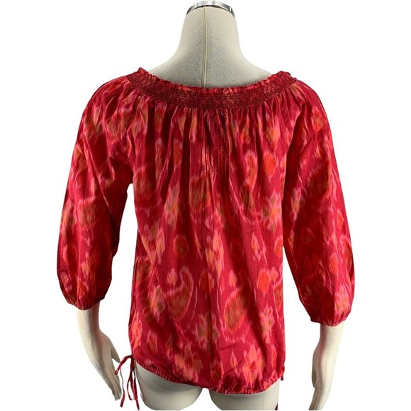 Lucky Brand Small Blouse Red Boho Gypsy - Picture 3 of 6